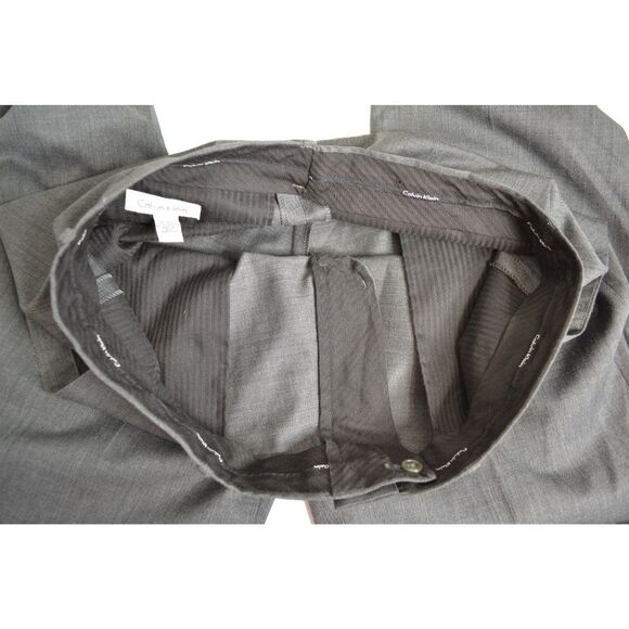 Calvin Klein Men's 38x32 Grey Wool Blend High Rise Flat Front Dress Pants - Picture 13 of 13